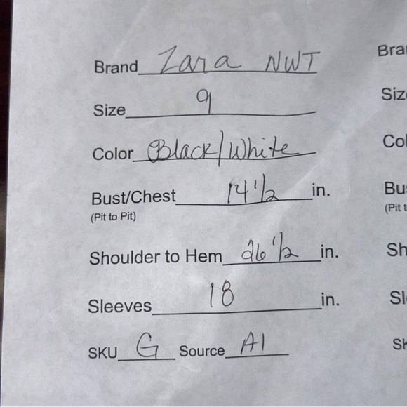 NWT ZARA Junior Black White Floral Ribbed Dress Long Sleeve Fit & Flare Size 9 - Picture 10 of 10